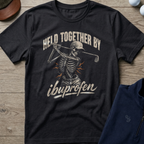 Held Together By Ibuprofen — Black t-shirt
