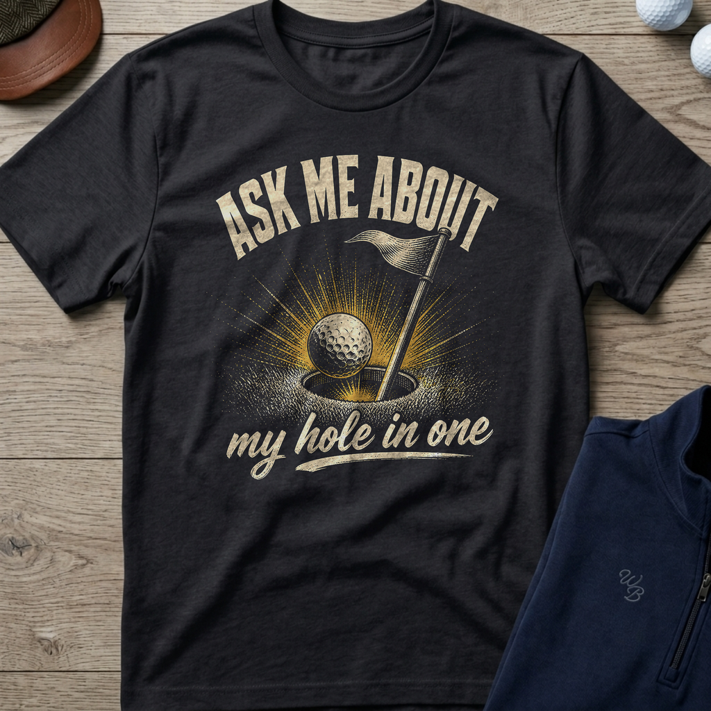 Ask Me About My Hole In One — Black t-shirt