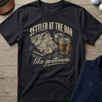 Settled At The Bar — Black t-shirt