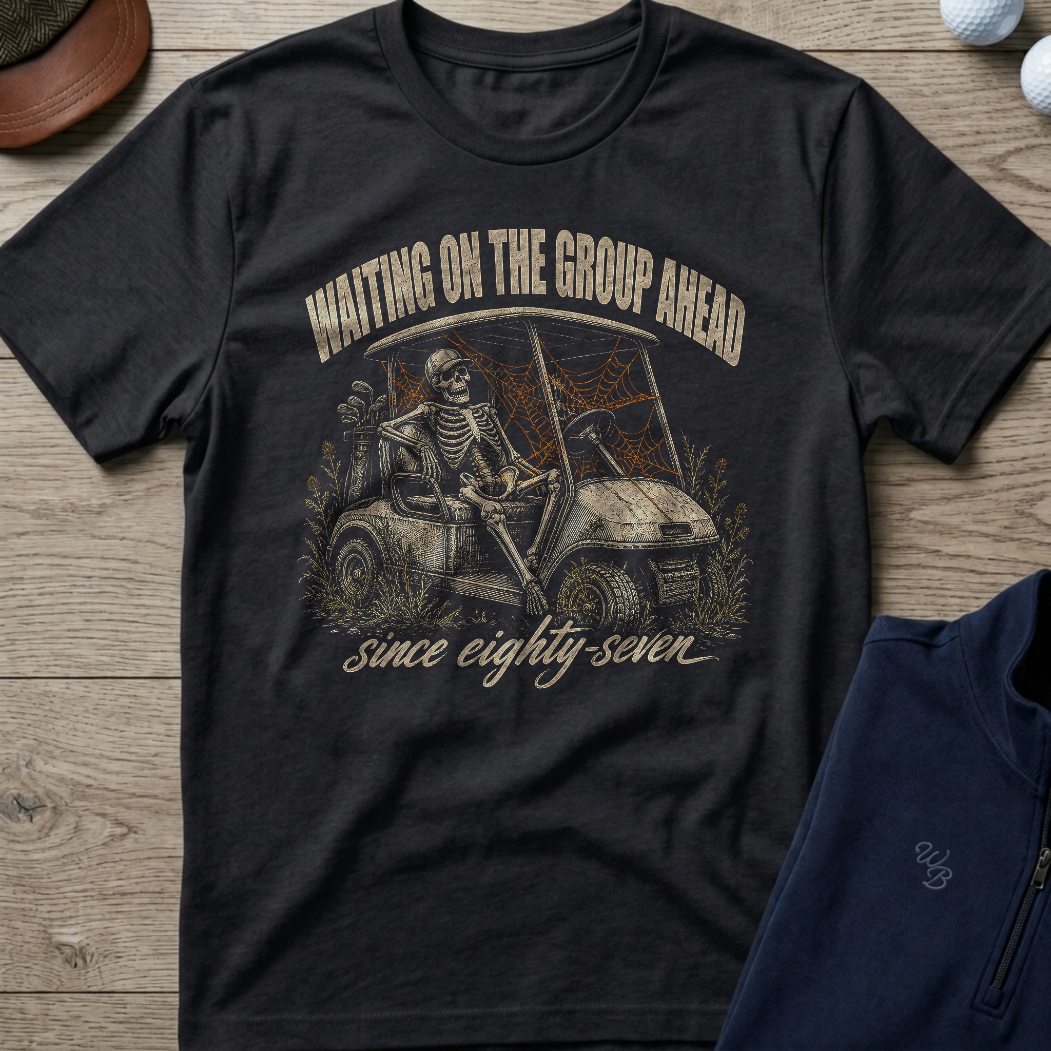 Waiting On The Group Ahead — Black t-shirt