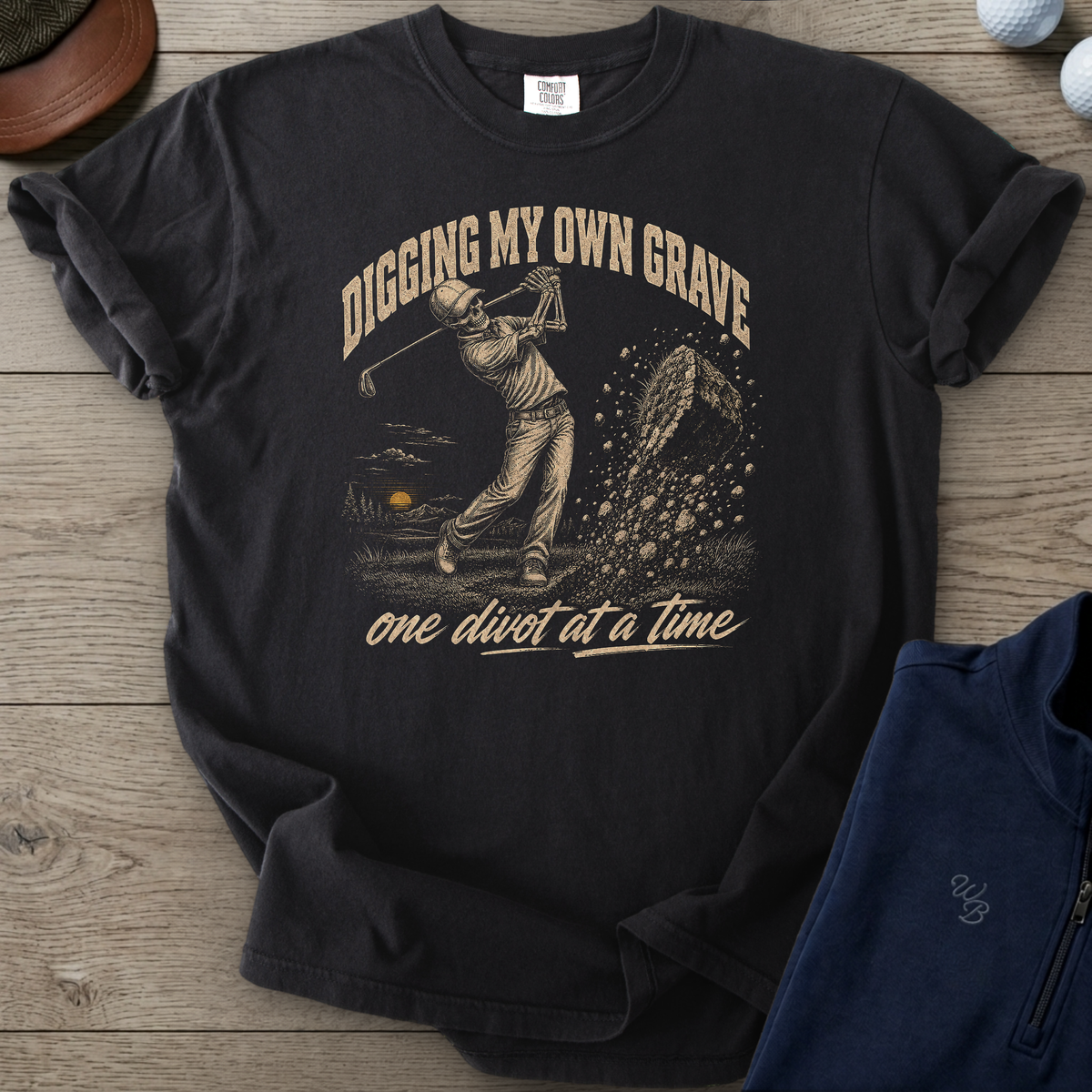 Digging My Own Grave Heavyweight Tee — Black t-shirt
