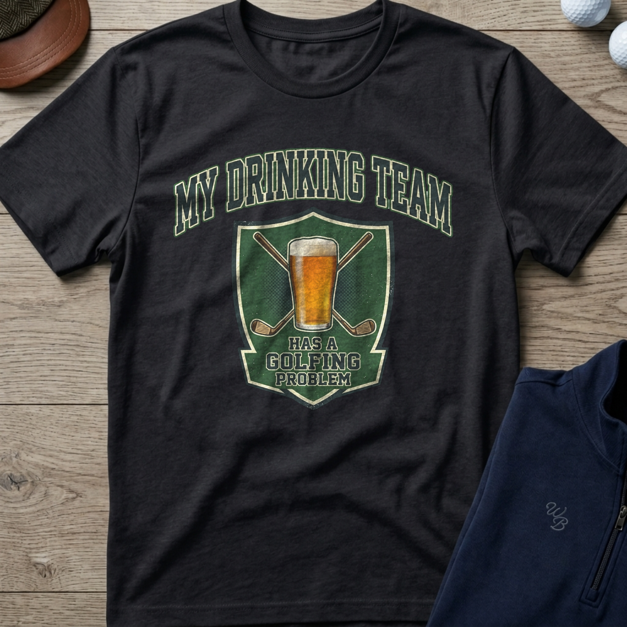 Drinking Team Graphic — Black t-shirt
