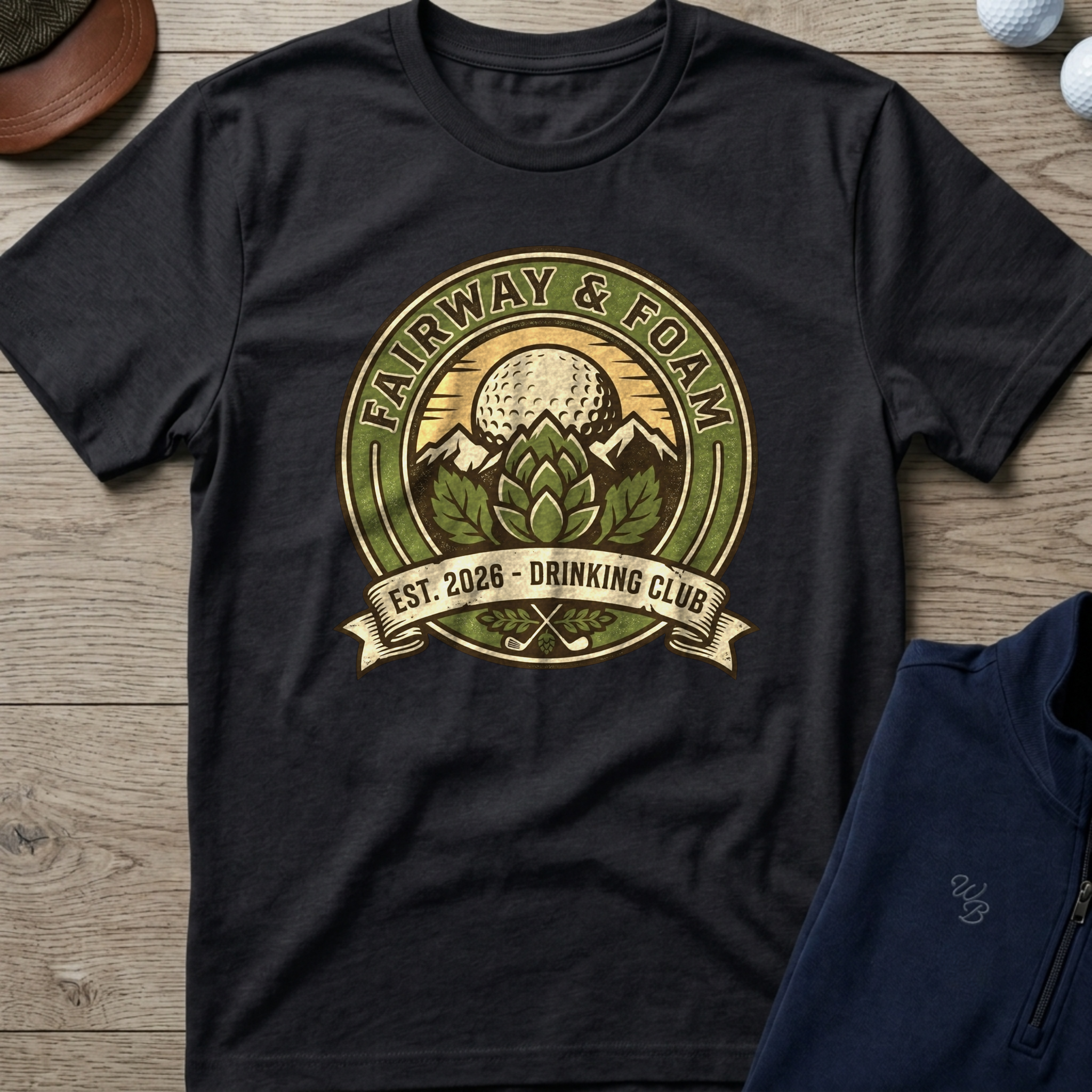 Fairway & Foam — Black t-shirt