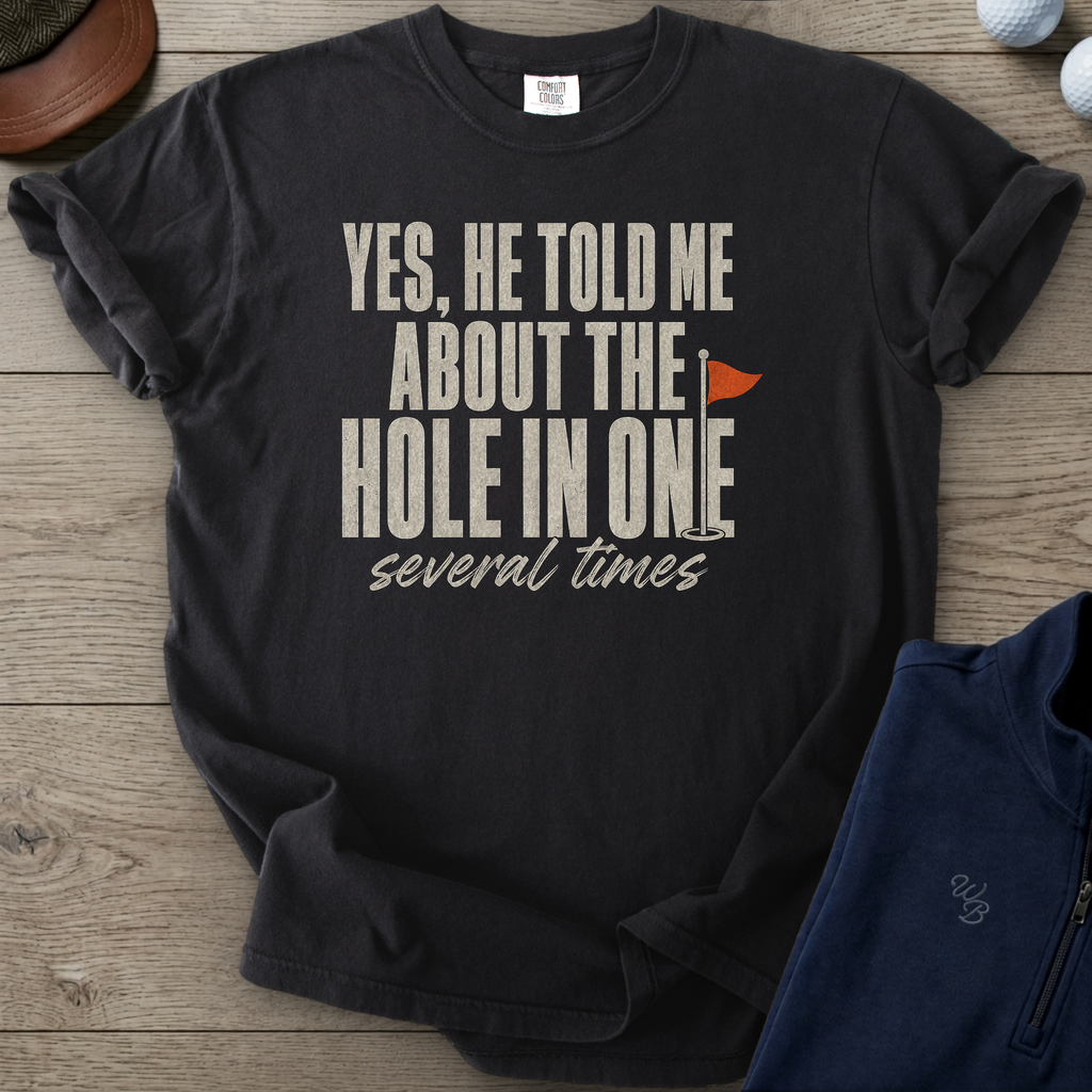 Yes, He Told Me Heavyweight Tee — Black t-shirt
