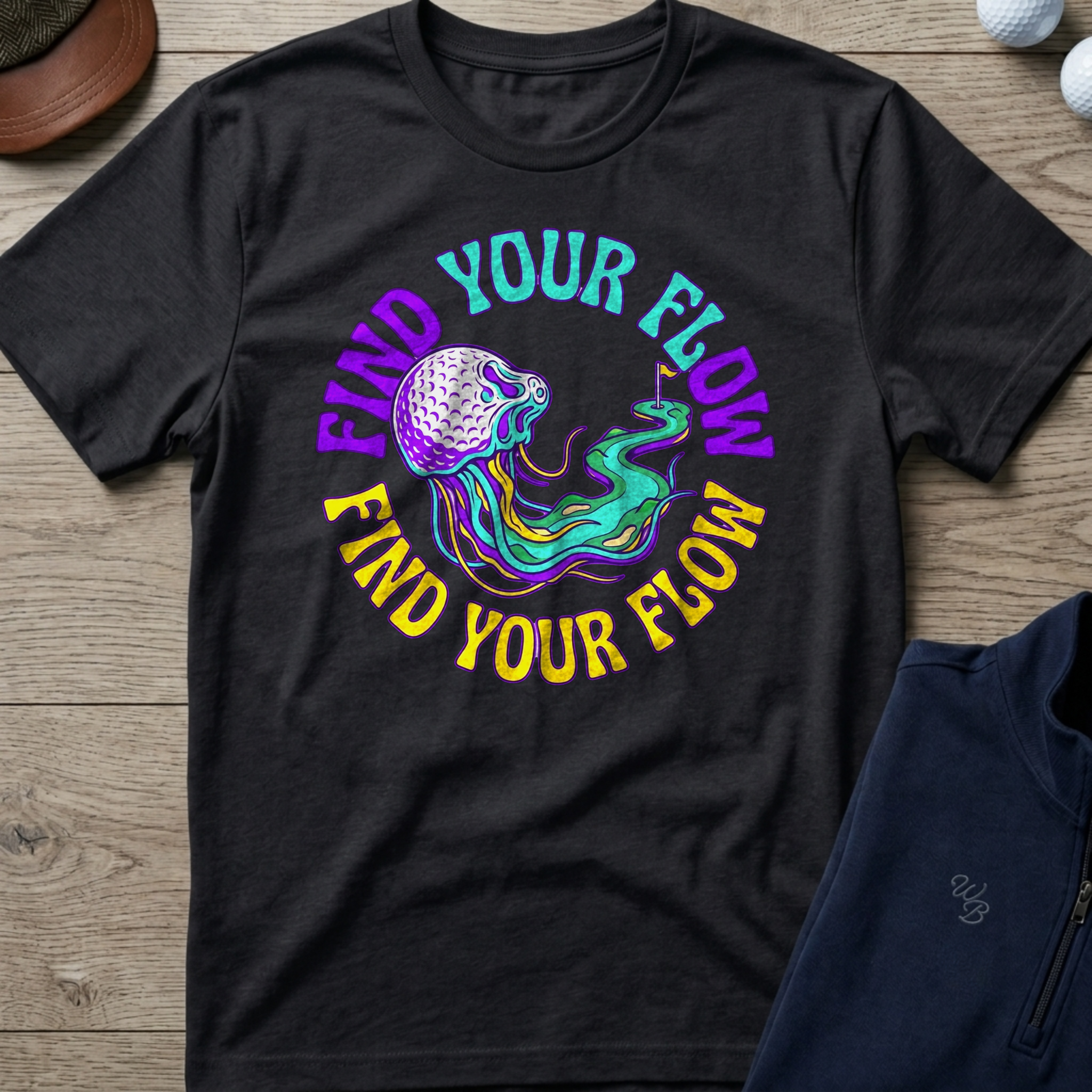 Find Your Flow — Black t-shirt