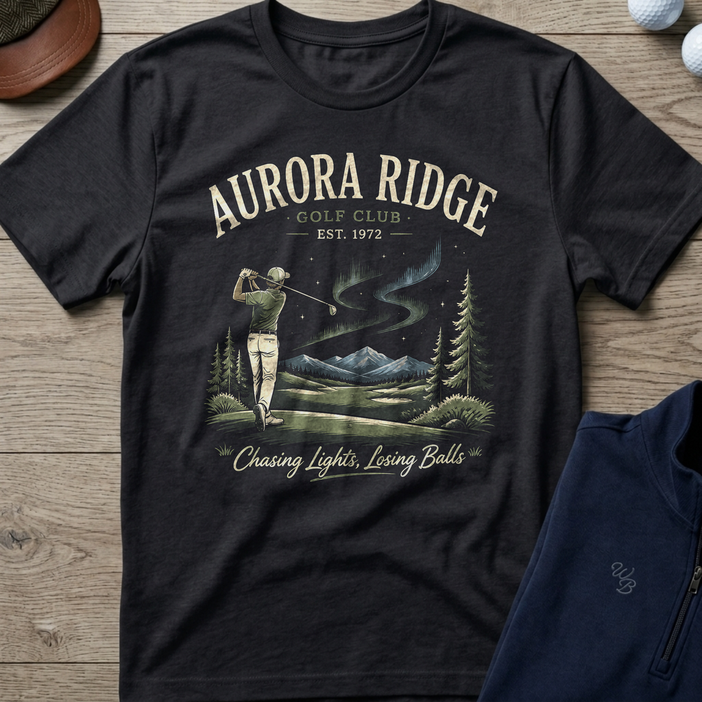 Aurora Ridge — Black t-shirt