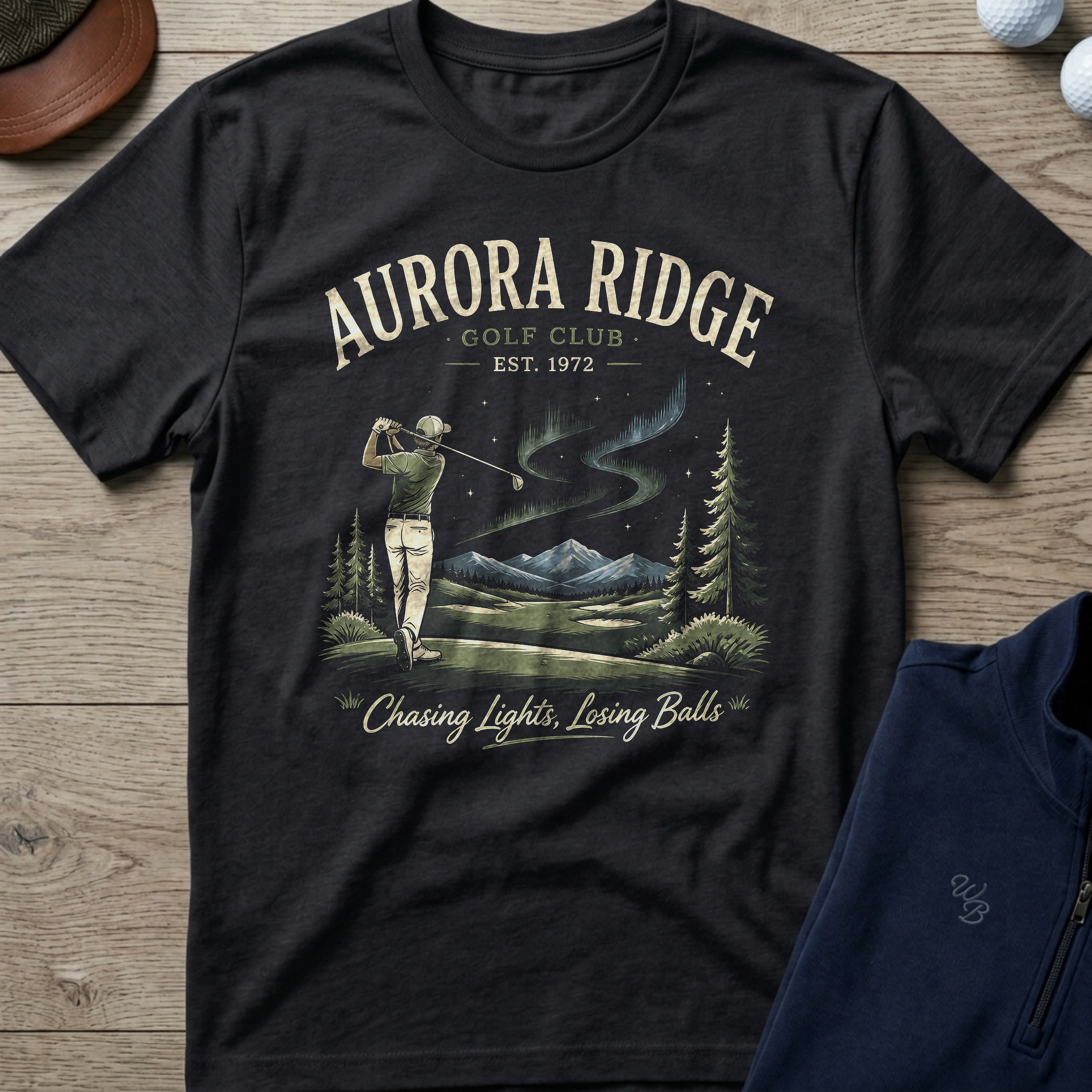 Aurora Ridge — Black t-shirt