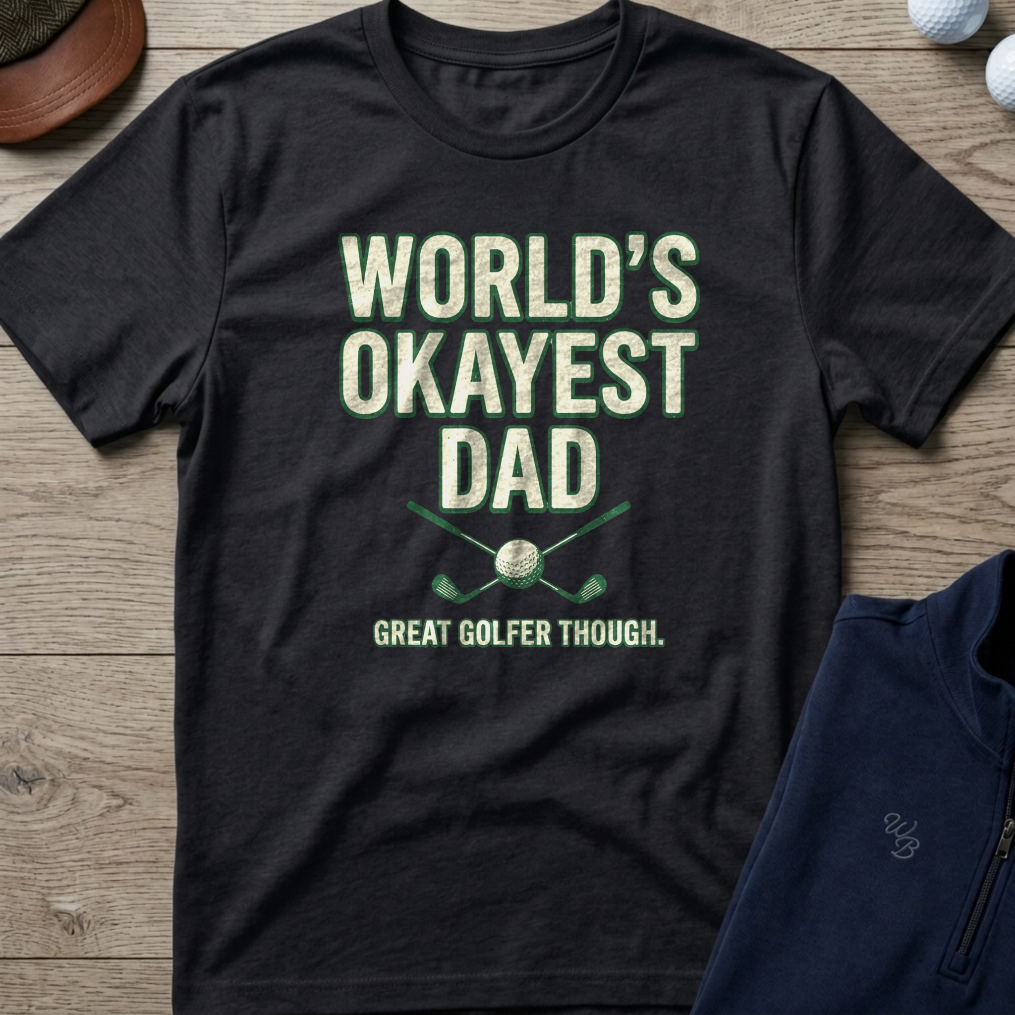 World's Okayest Dad — Black t-shirt