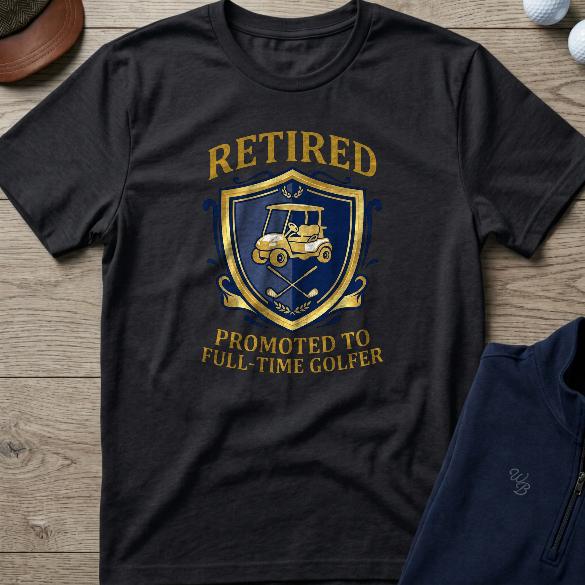 Retired: Promoted To Golfer — Black t-shirt