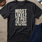 Cart In The Pond — Black t-shirt