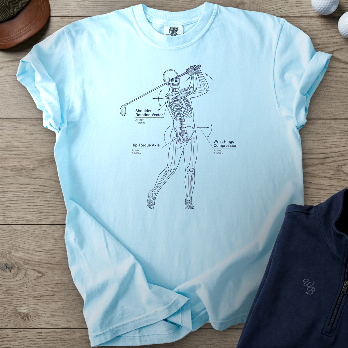 Golf Swing Mechanics Heavyweight Tee — Chambray t-shirt
