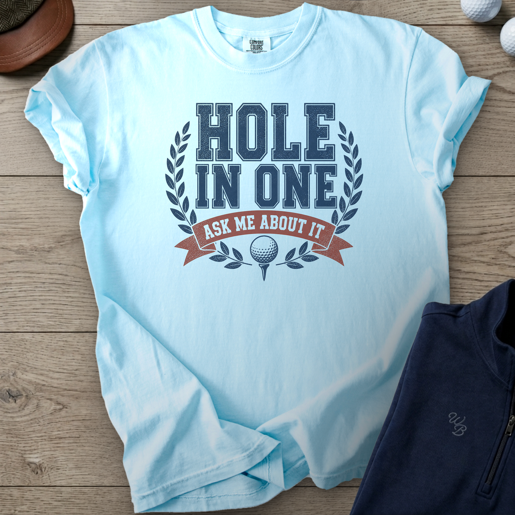 Ask Me About It Heavyweight Tee — Chambray t-shirt