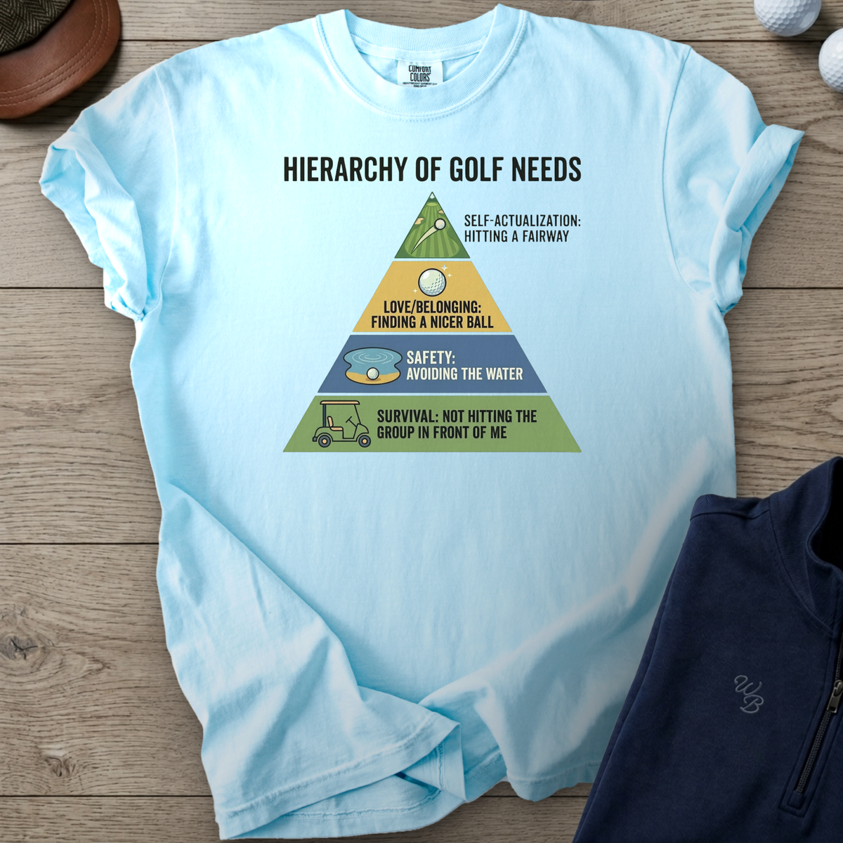 Hierarchy of Golf Needs Heavyweight Tee — Chambray t-shirt