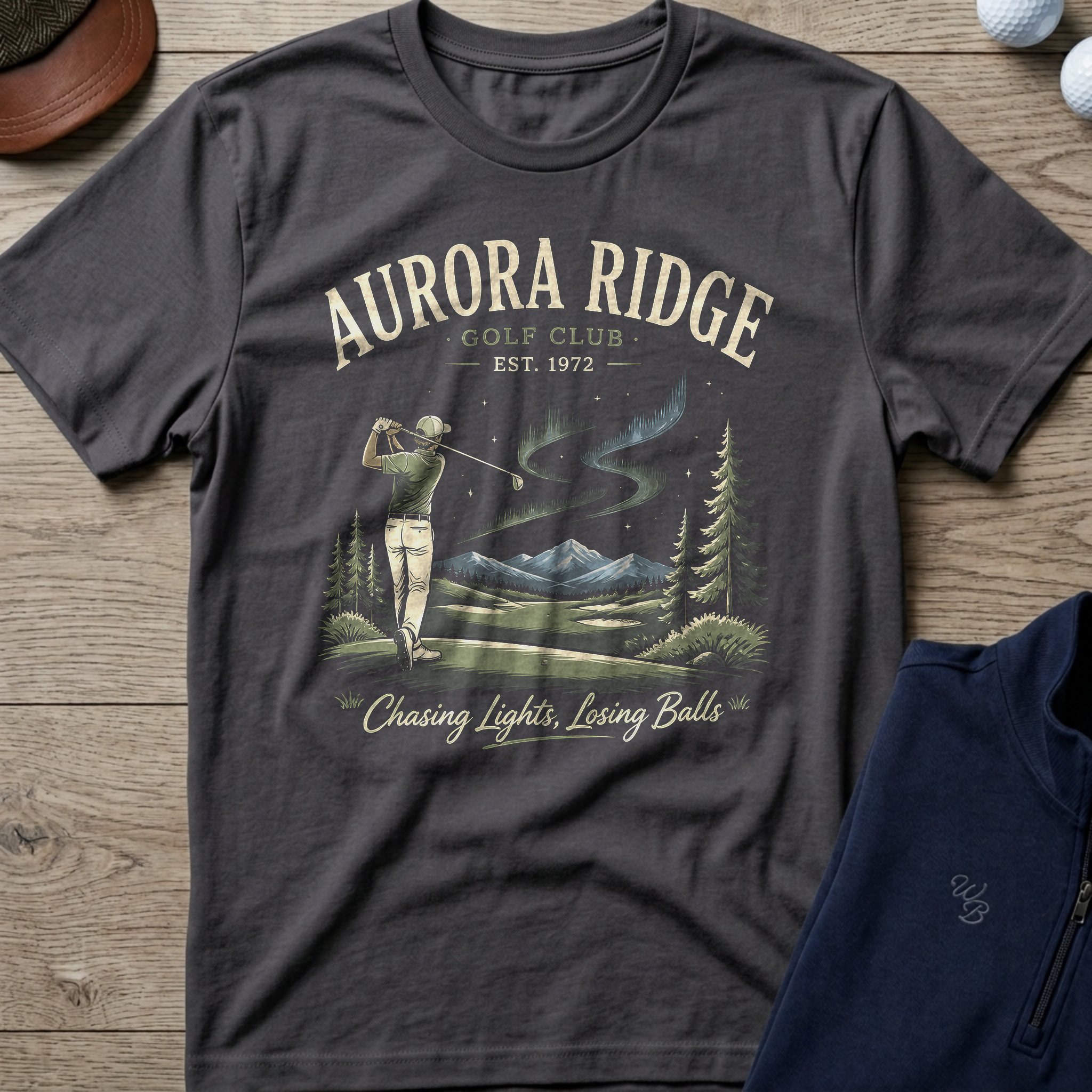 Aurora Ridge — Charcoal t-shirt