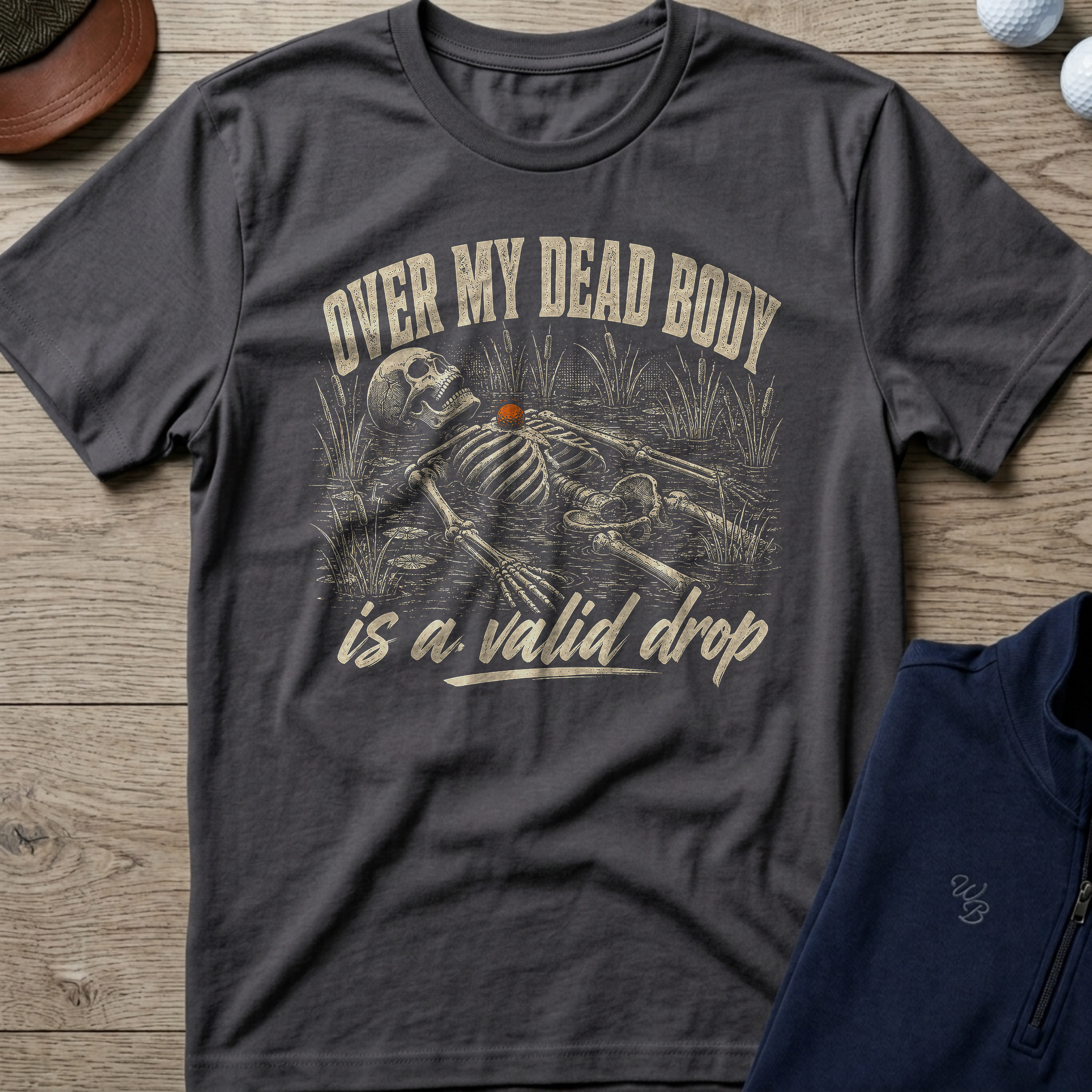 Over My Dead Body — Charcoal t-shirt