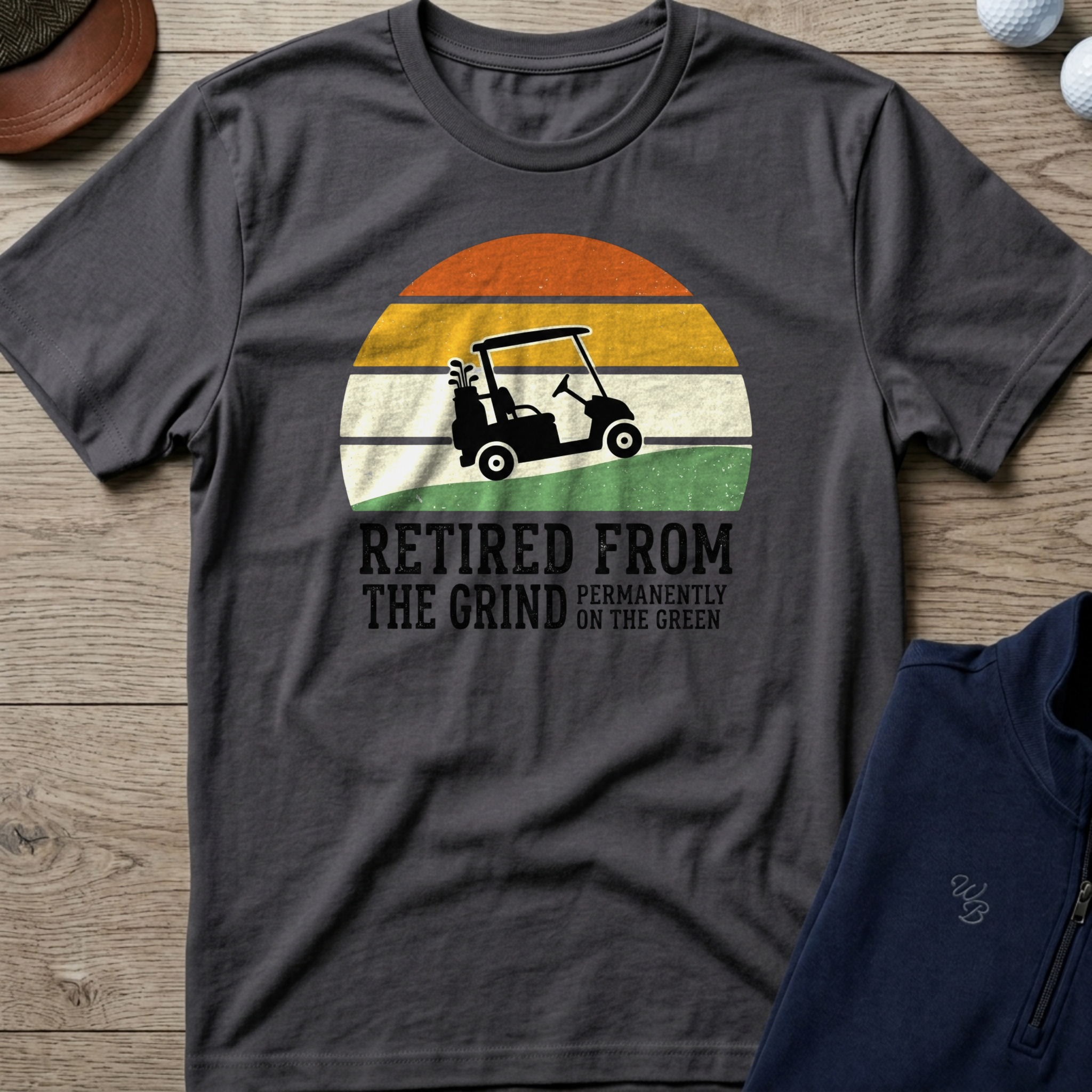 Retired From The Grind — Charcoal t-shirt