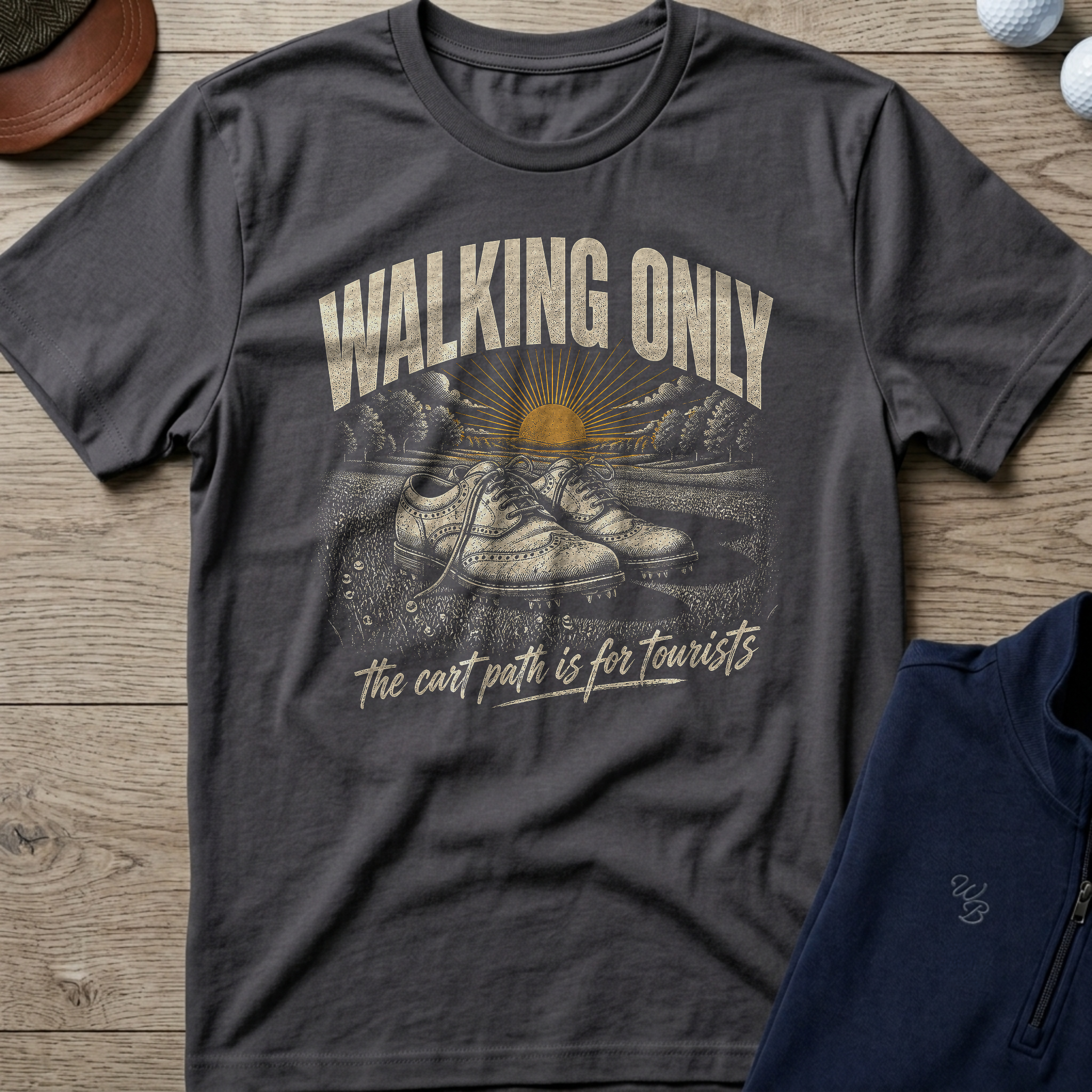 Walking Only — Charcoal t-shirt