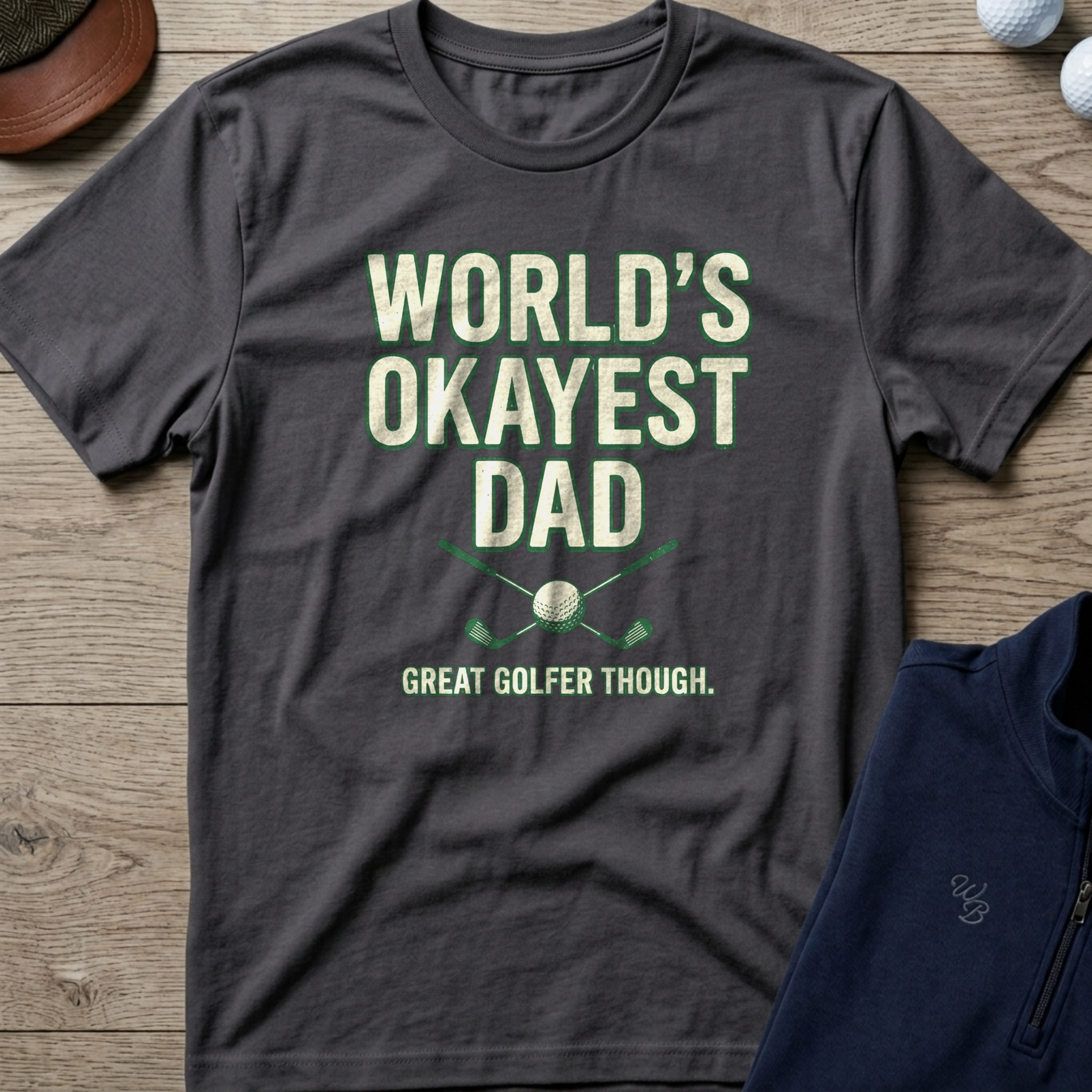 World's Okayest Dad — Charcoal t-shirt