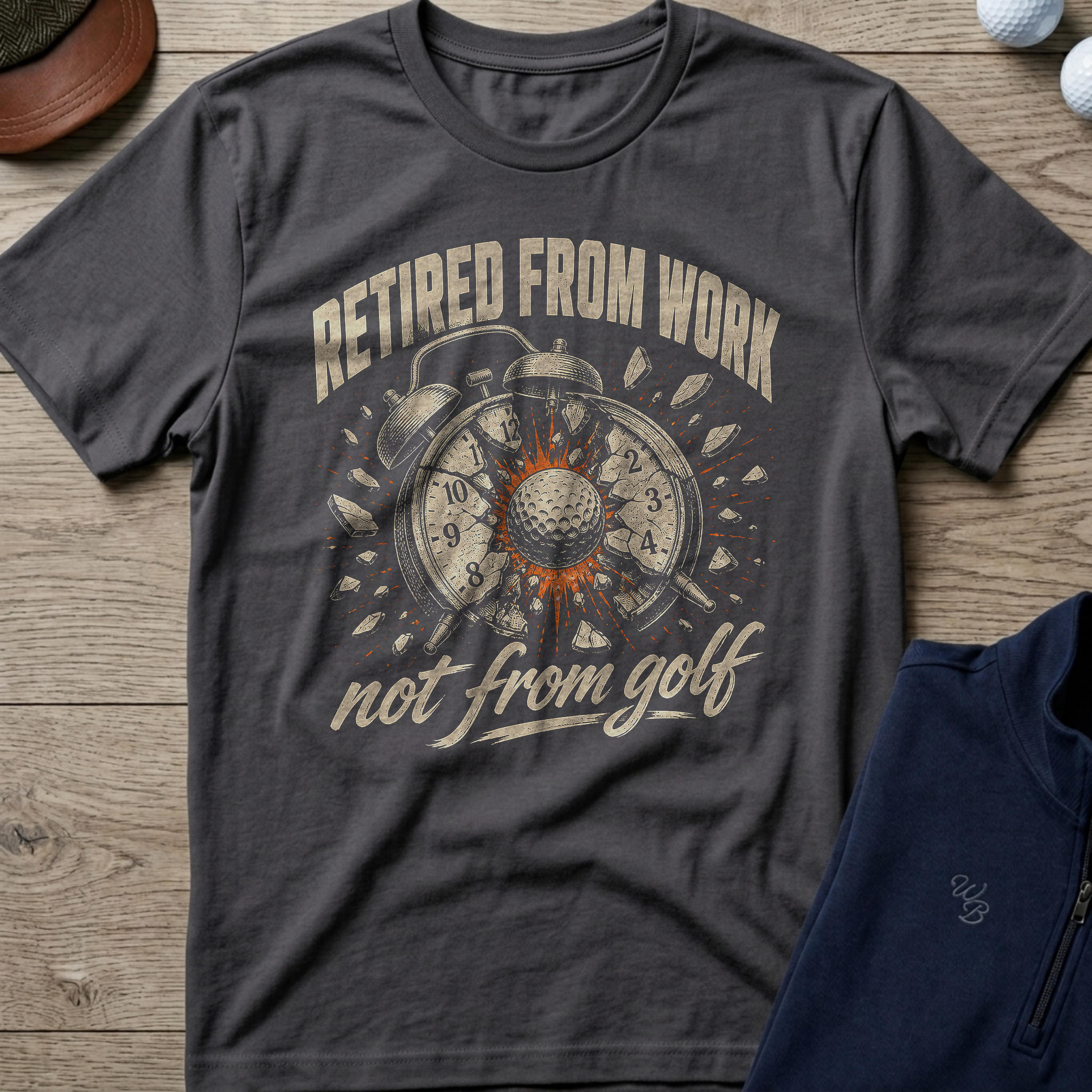 Retired From Work — Charcoal t-shirt