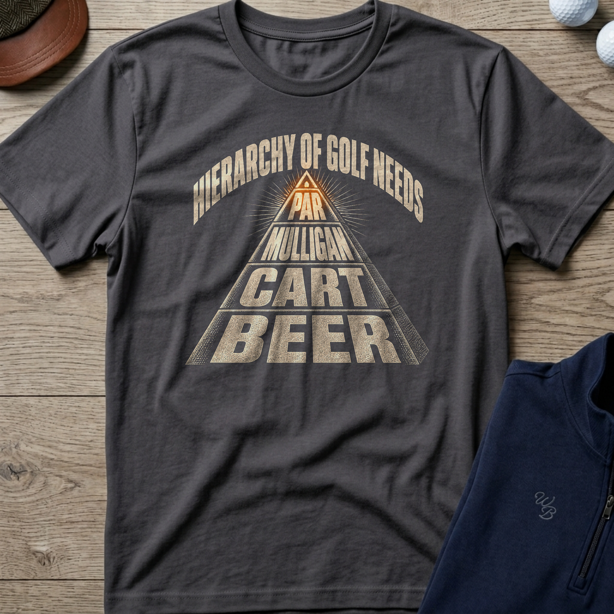 The Golf Pyramid — Charcoal t-shirt