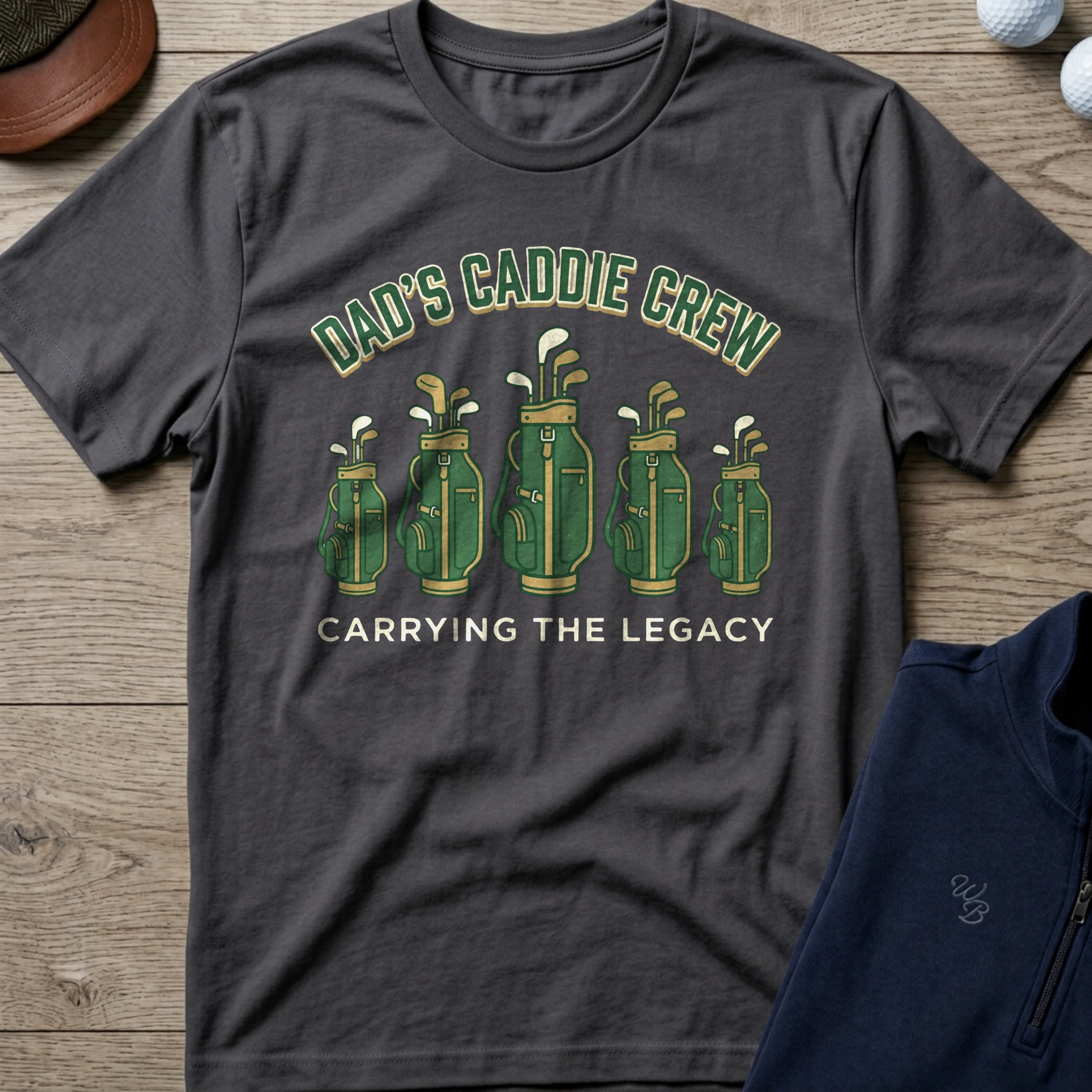 Dad's Caddie Crew — Charcoal t-shirt