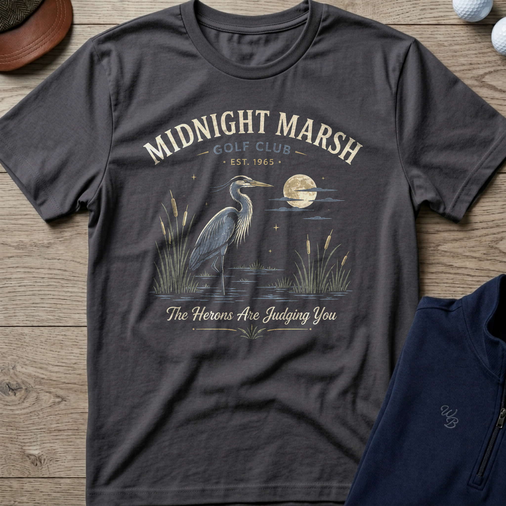 Midnight Marsh — Charcoal t-shirt