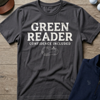 Green Reader — Charcoal t-shirt
