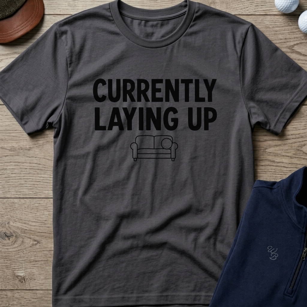 Currently Laying Up — Charcoal t-shirt