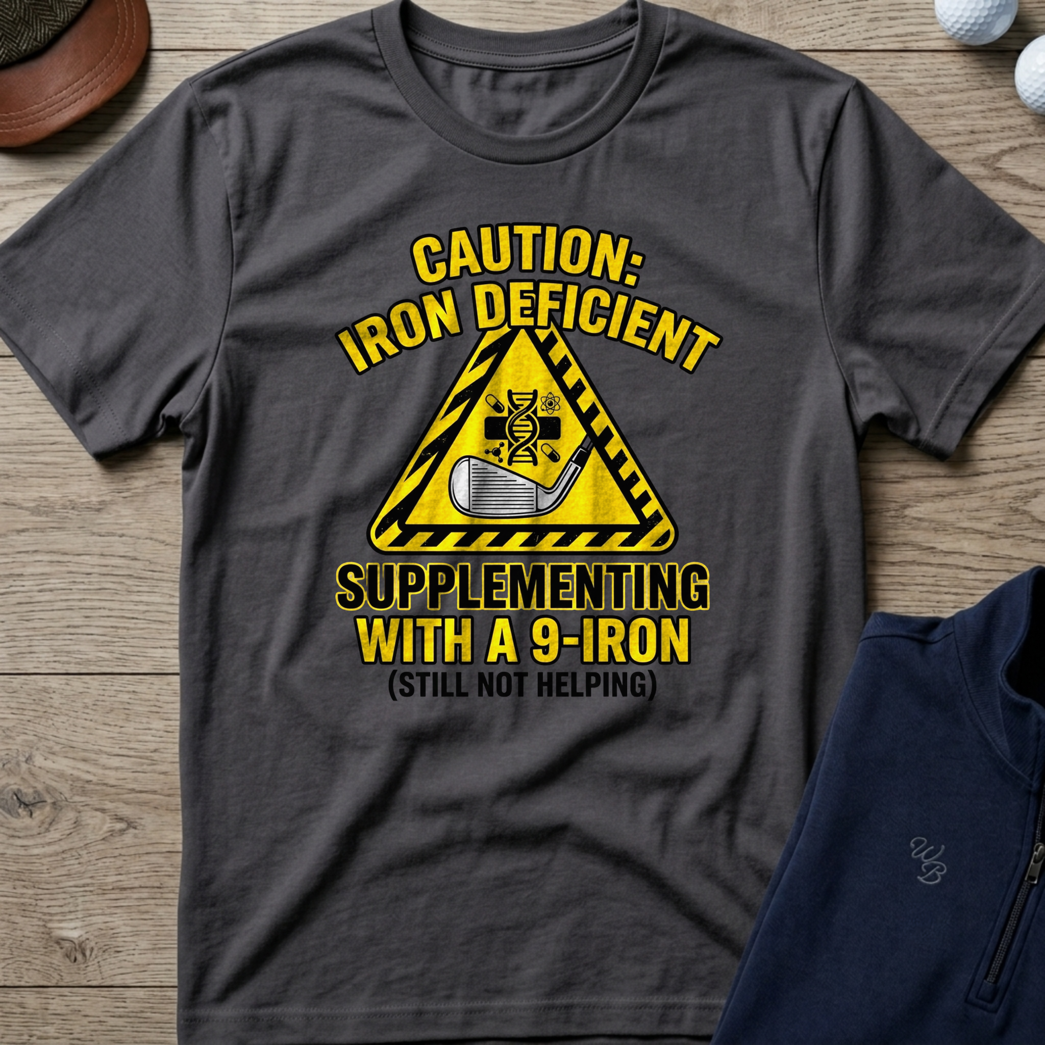 Iron Deficient — Charcoal t-shirt