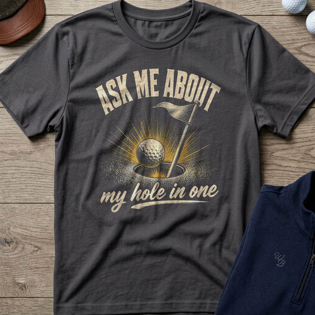 Ask Me About My Hole In One — Charcoal t-shirt