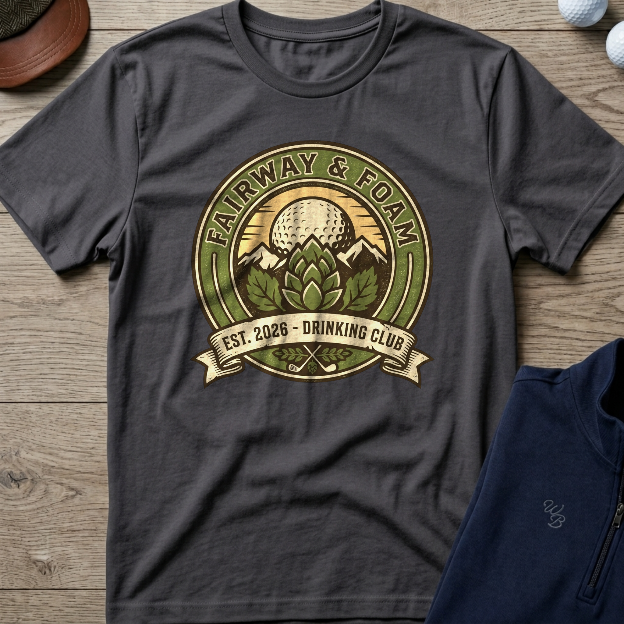 Fairway & Foam — Charcoal t-shirt