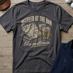 Settled At The Bar — Charcoal t-shirt