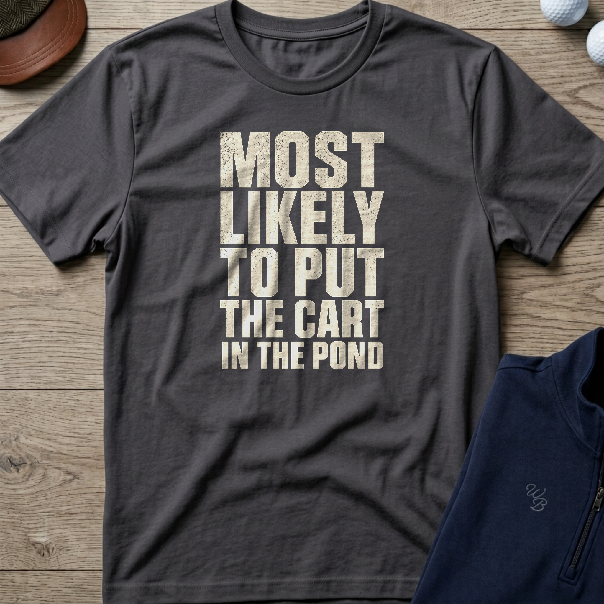 Cart In The Pond — Charcoal t-shirt