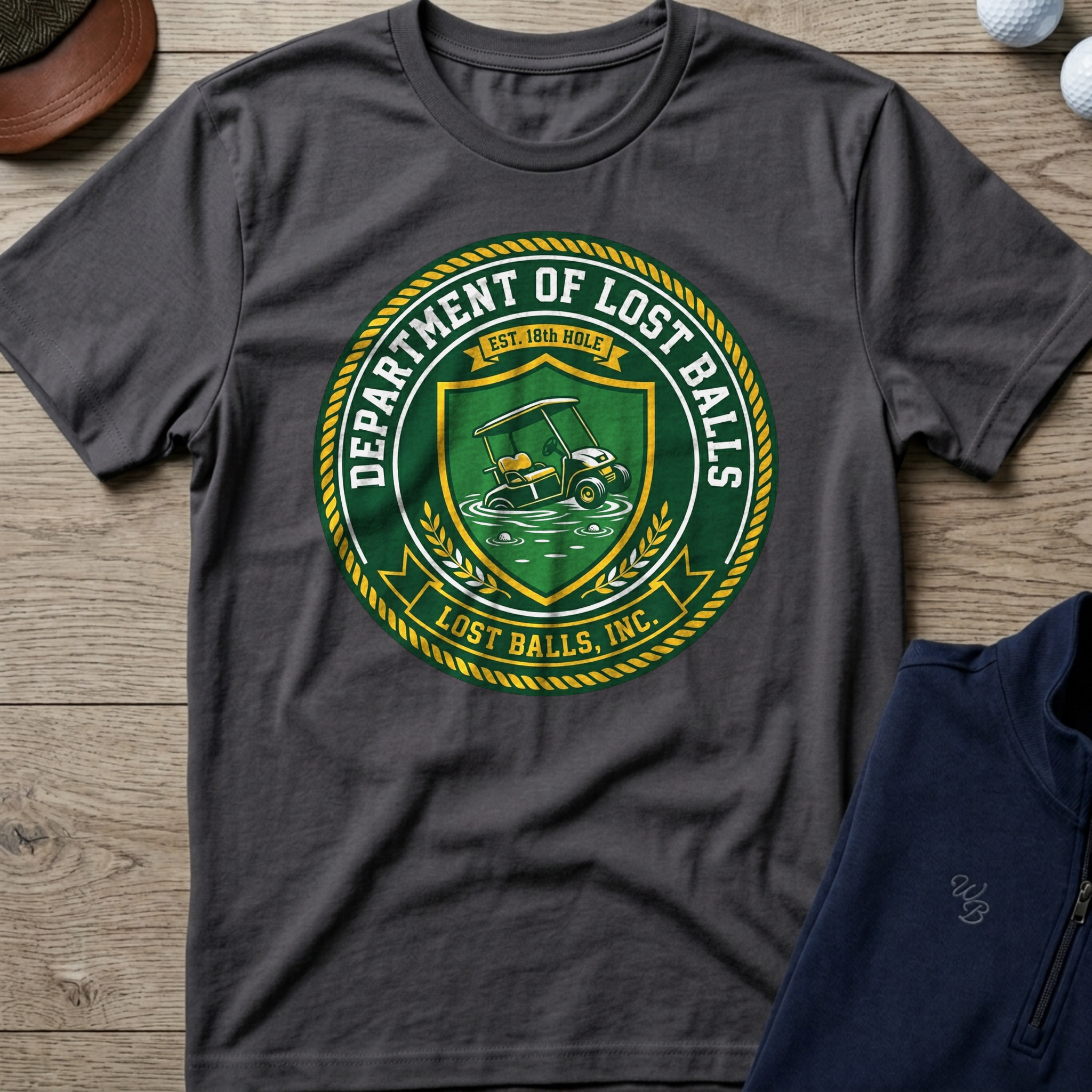 Dept. Of Lost Balls — Charcoal t-shirt