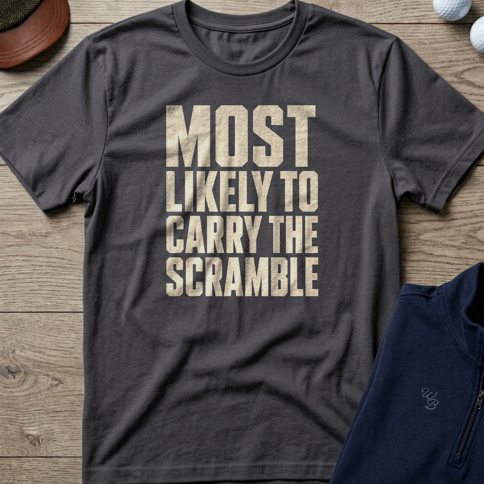 Carry The Scramble — Charcoal t-shirt