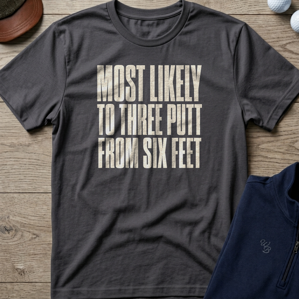 Three Putt From Six Feet — Charcoal t-shirt