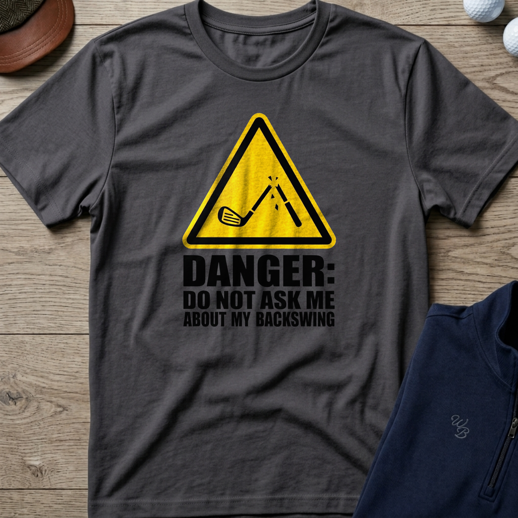 Don't Ask About My Backswing — Charcoal t-shirt