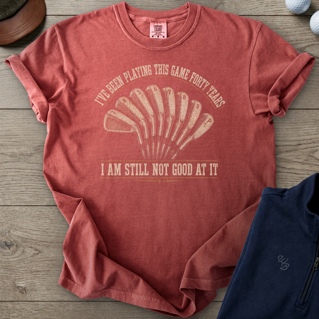 Forty Years Heavyweight Tee — Crimson t-shirt