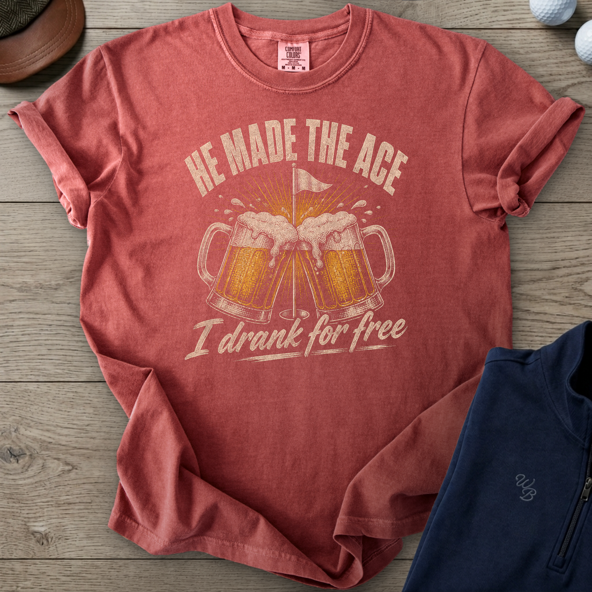 He Made The Ace Heavyweight Tee — Crimson t-shirt