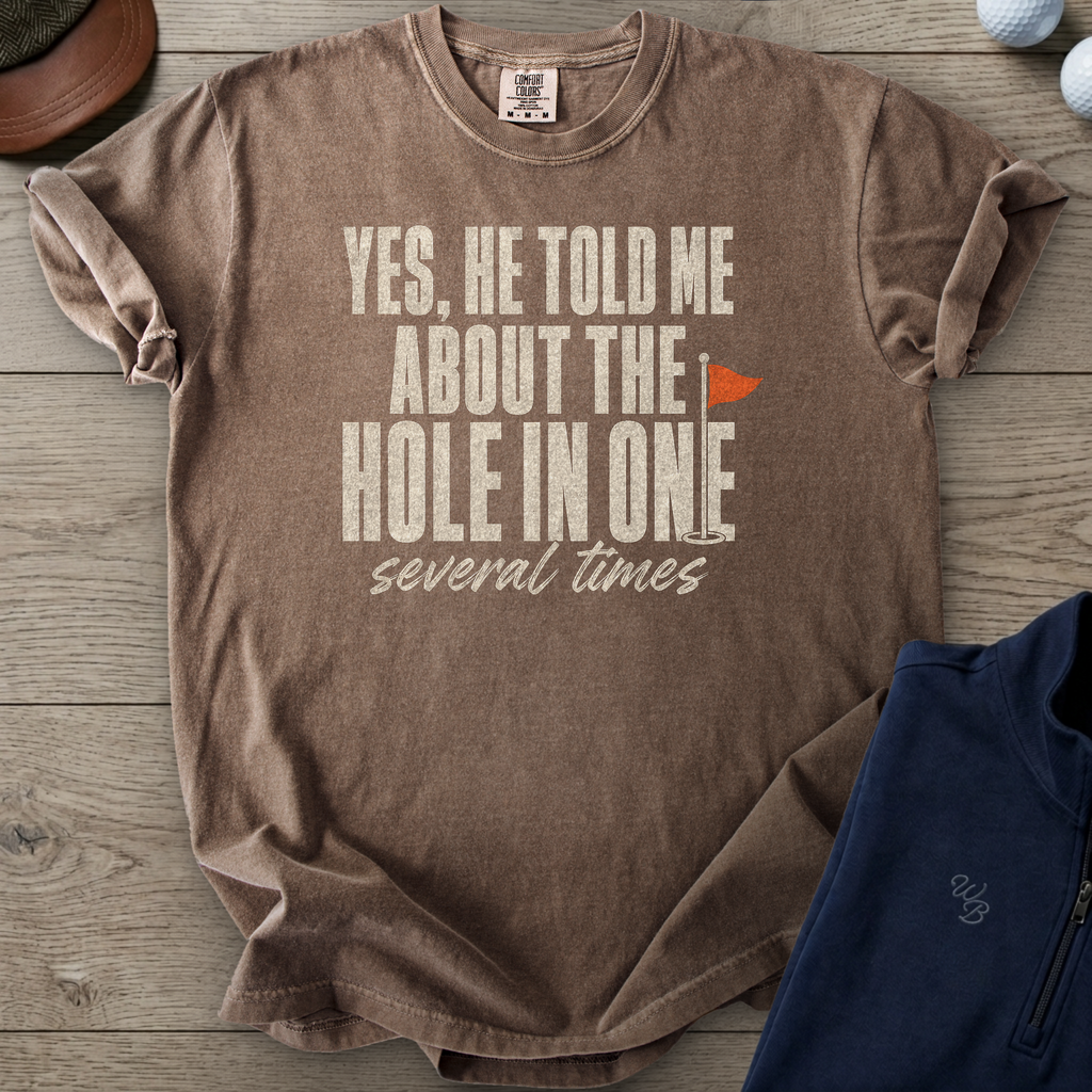Yes, He Told Me Heavyweight Tee — Espresso t-shirt
