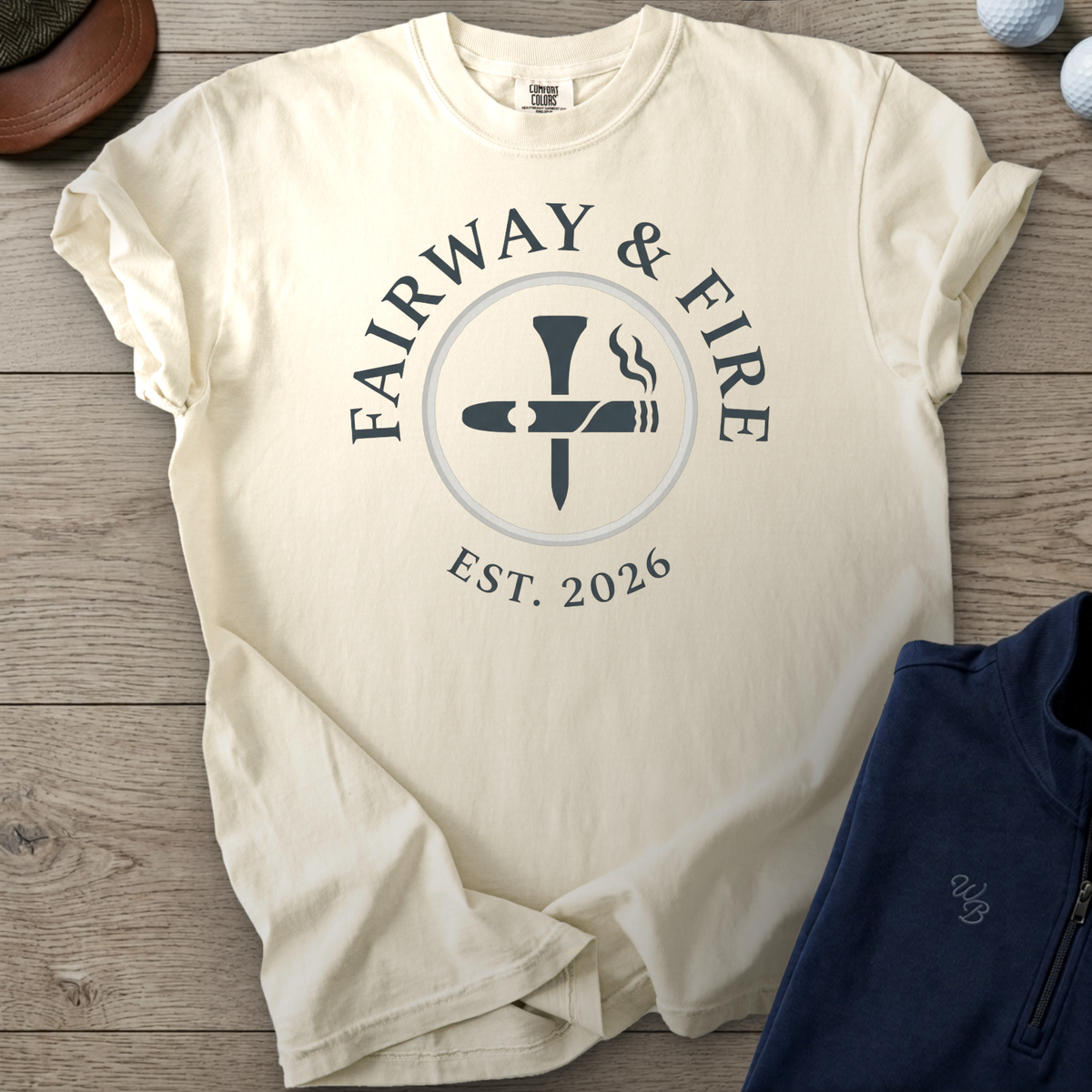 Fairway & Fire Heavyweight Tee — Ivory t-shirt