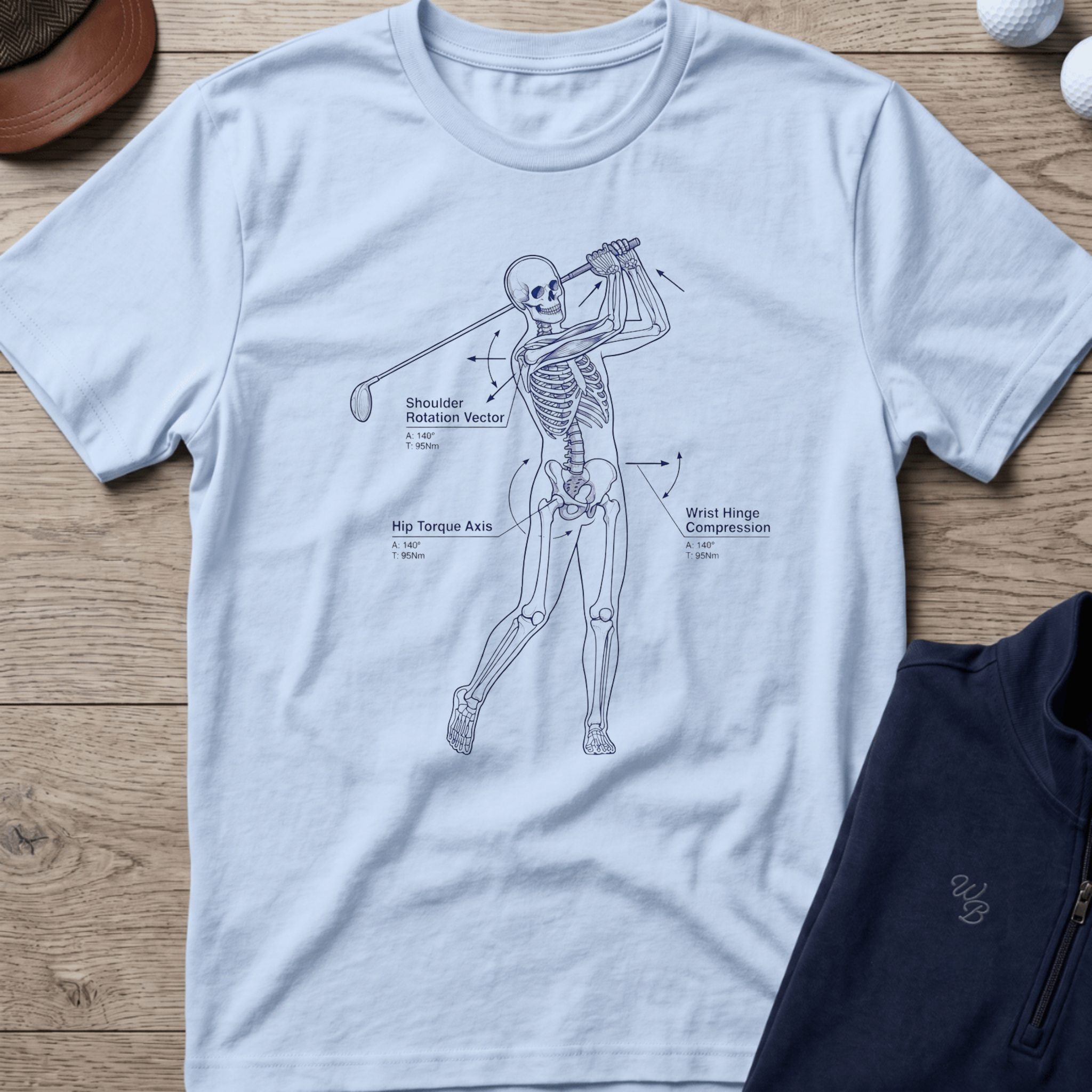 Golf Swing Mechanics — Light Blue t-shirt