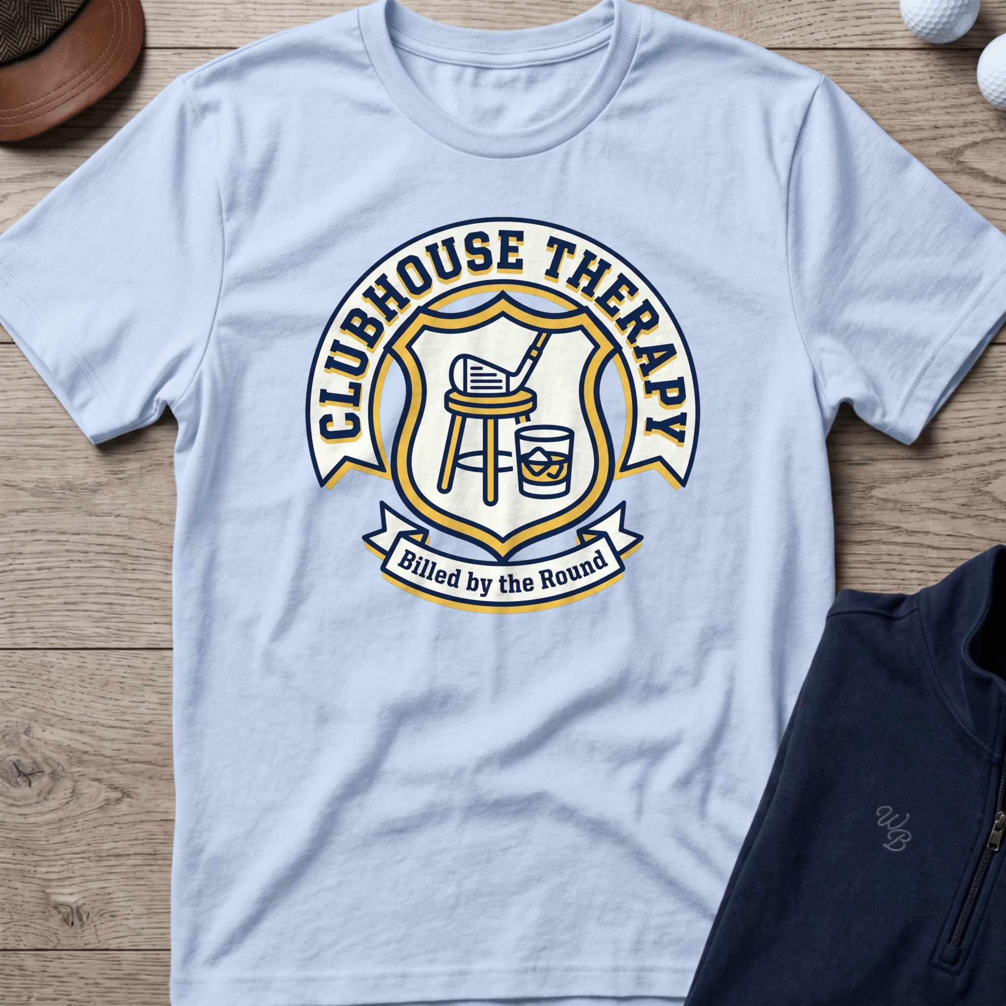 Clubhouse Therapy — Light Blue t-shirt