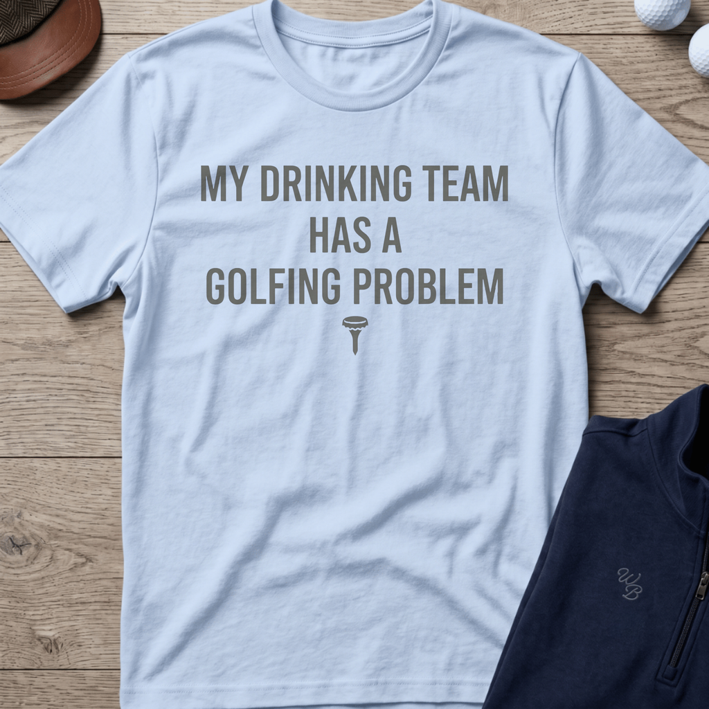 Drinking Team Text — Light Blue t-shirt
