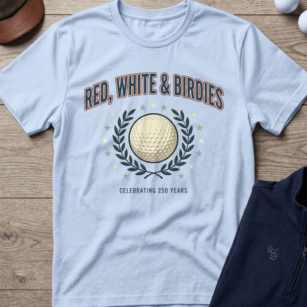 Red White & Birdies — Light Blue t-shirt