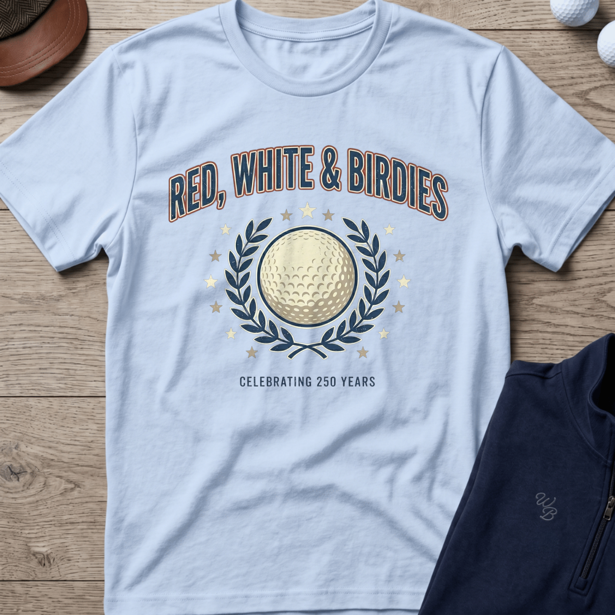 Red White & Birdies — Light Blue t-shirt