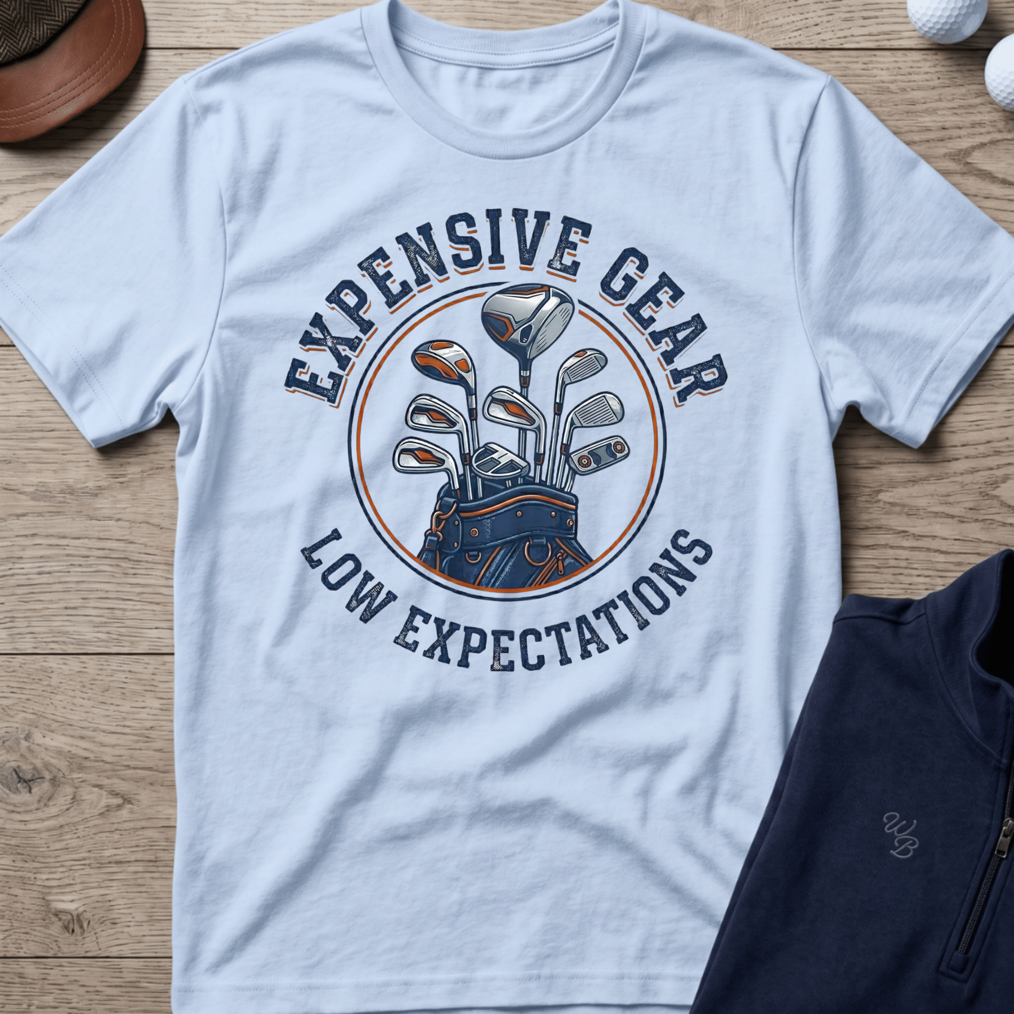 Expensive Gear — Light Blue t-shirt