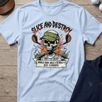 Slice & Destroy — Light Blue t-shirt
