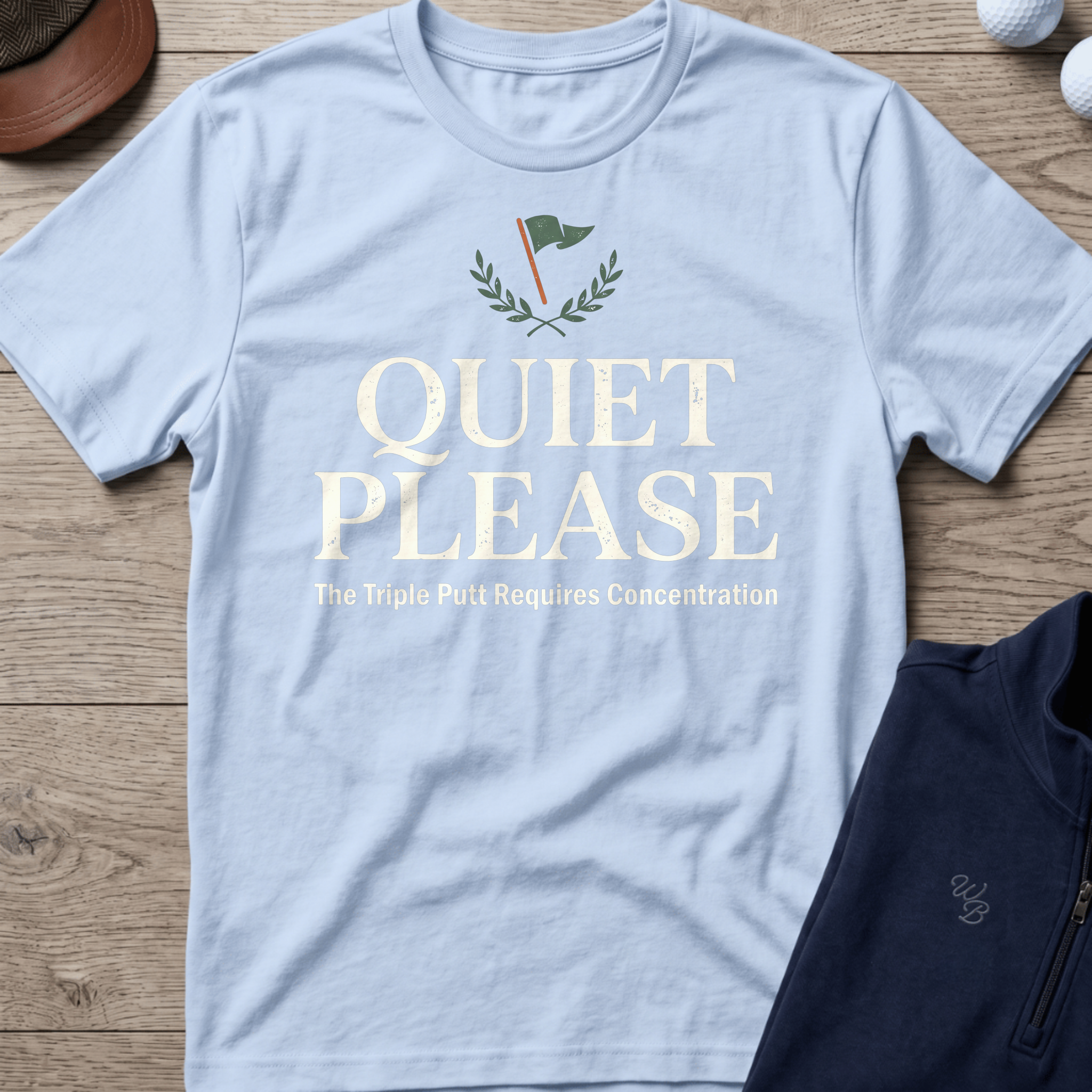Quiet Please — Light Blue t-shirt