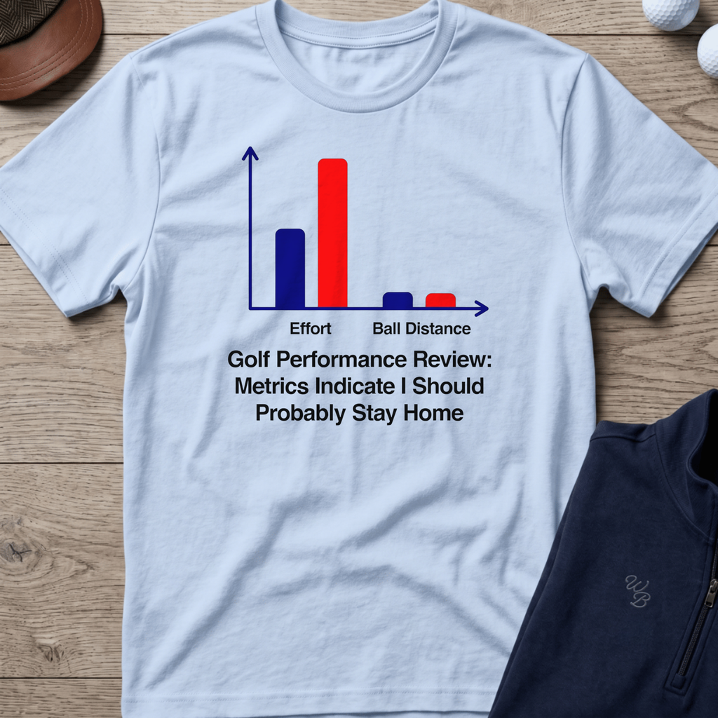 Golf Performance Review — Light Blue t-shirt